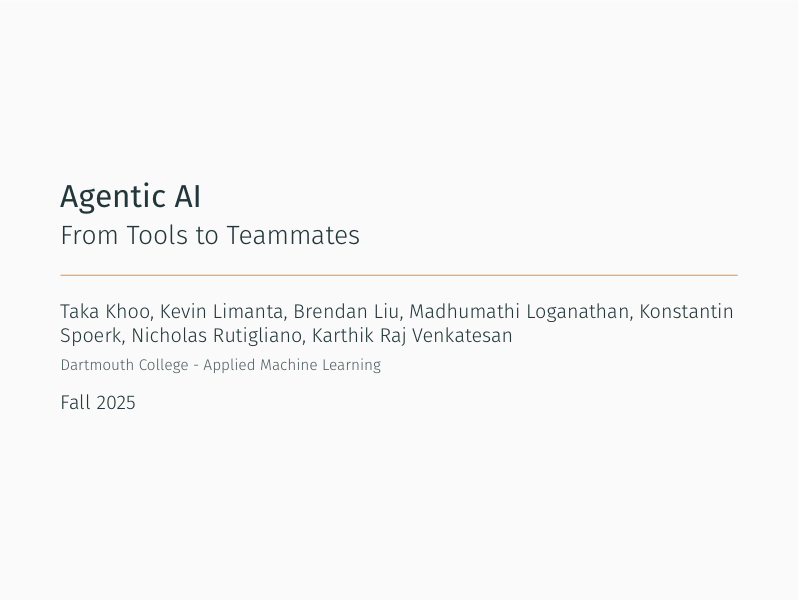 First page of Agentic AI: From Tools to Teammates