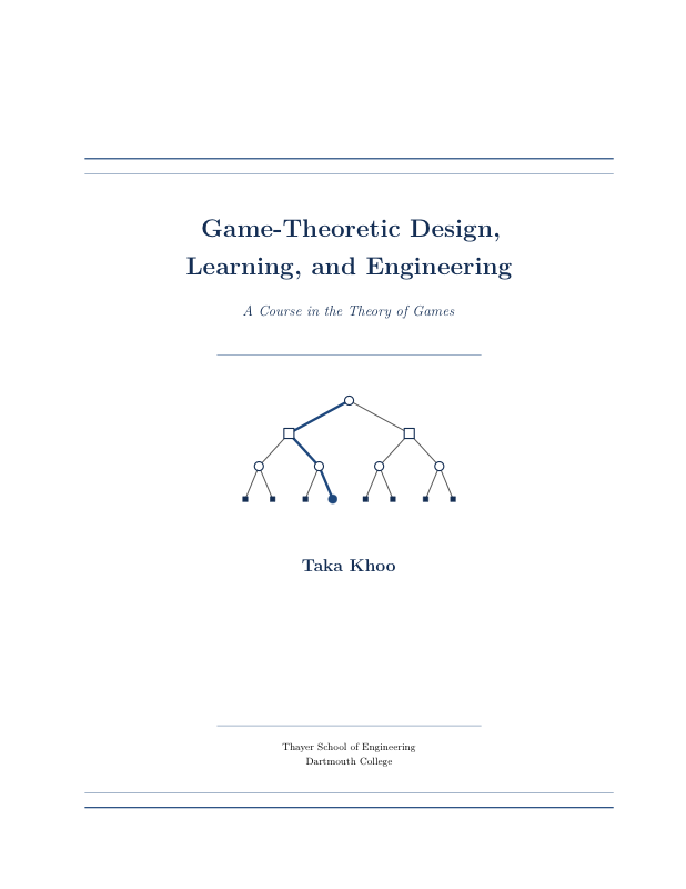 First page of Game-Theoretic Design, Learning, and Engineering
