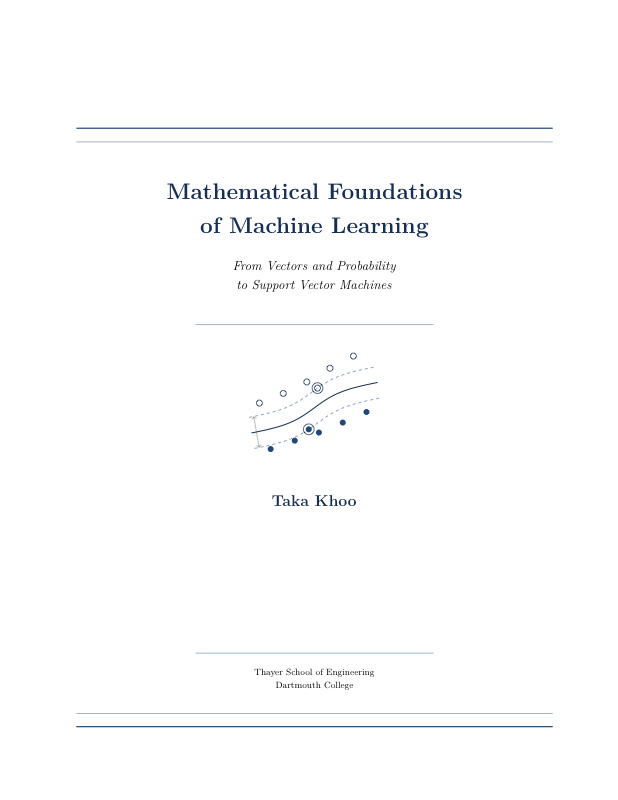 First page of Mathematical Foundations of Machine Learning