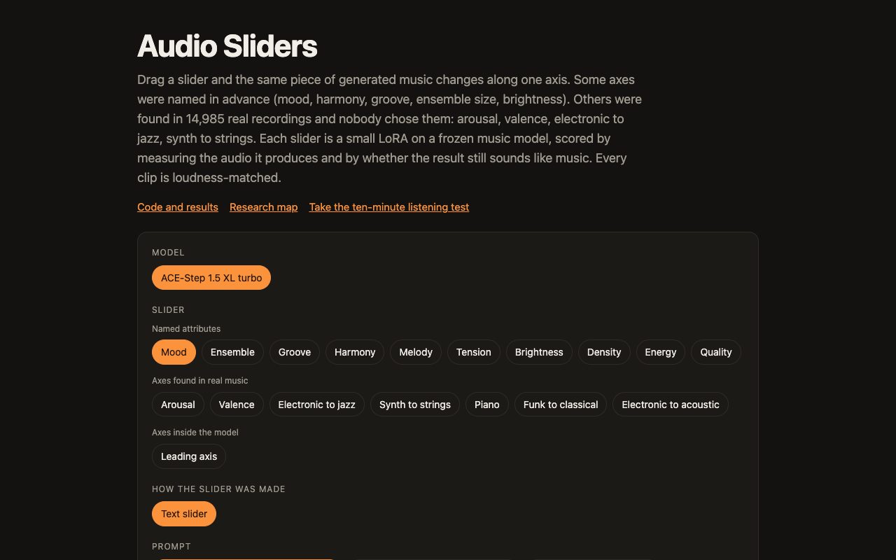 Audio Sliders, every axis, preview