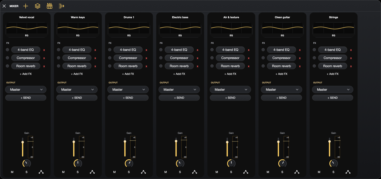 MODULO mixer with hosted plug-ins